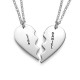 Personalised Silver Breakable Heart Necklaces	