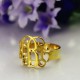 18ct Gold Plated Monogram Ring Cut Out