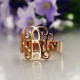 Personalised Rose Gold Monogram Ring