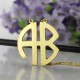 18ct Gold Plated 2 Letters Capital Monogram Necklace