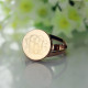 Rose Gold Circle Signet Monogram Ring