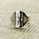 Sterling Silver Block Monogram Ring Gifts