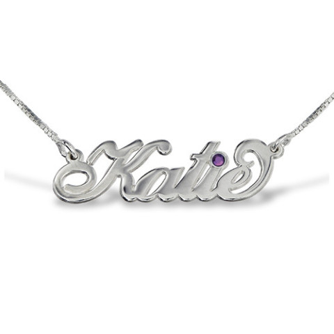 Silver Swarovski Crystal Arabic Name Necklace