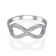 Silver Cubic Zirconia Encrusted Infinity Ring