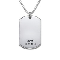 Father's Day Gifts - Silver Dog Tag Necklace	