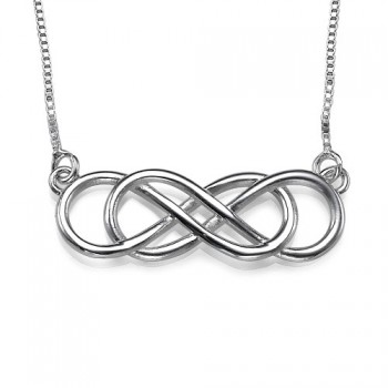Silver Double Infinity Necklace	
