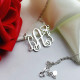 Personalised Initial Monogram Necklace With Heart Srerling Silver