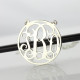 Sterling Silver Circle Monogram Necklace