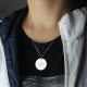 Engraved Disc Monogram Necklace Sterling Silver