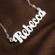 Personalised Sterling Silver Puff Font Namplate Necklace
