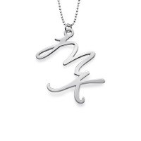 Two Initial Necklace in Sterling Silver	