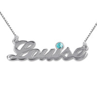 Silver and Swarovski Crystal Name Necklace	