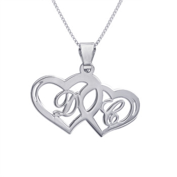 Silver Couples Hearts Pendant	