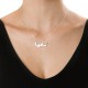 Silver Swarovski Crystal Arabic Name Necklace	