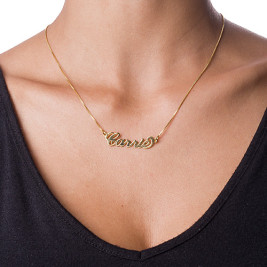 Small 18ct Gold-Plated Silver Carrie Name Necklace