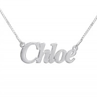 Small Angel Style Silver Name Necklace	