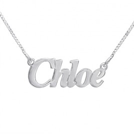 Small Angel Style Silver Name Necklace	
