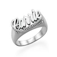 Sterling Silver "Carrie" Name Ring	