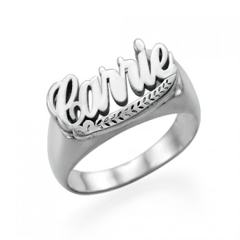 Sterling Silver "Carrie" Name Ring	