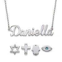 Sterling Silver Charm Name Necklace	