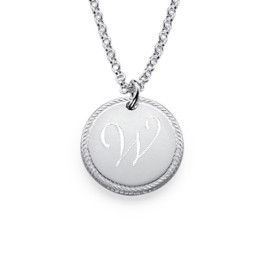 Sterling Silver Circle Initial Necklace	