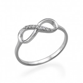 Sterling Silver Cubic Zirconia Infinity Ring