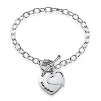 Sterling Silver Double Heart Charm Bracelet/Anklet