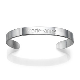 Engraved Cuff Bracelet in Silver	