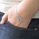 Sterling Silver Engraved Heart Couples Bracelet/Anklet