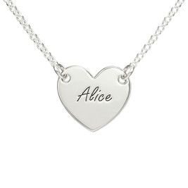 Sterling Silver Engraved Heart Necklace