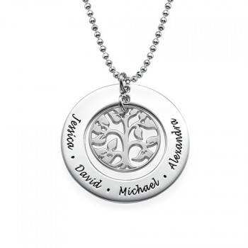 Silver Family Tree Necklace	