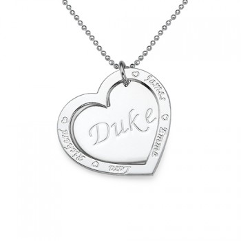 Family Heart Necklace in Silver	
