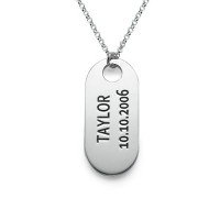 Sterling Silver ID Tag Necklace	