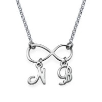 Sterling Silver Infinity Necklace with Initials	
