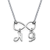 Sterling Silver Infinity Necklace with Initials	