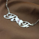 Sterling Silver Double initials Necklace