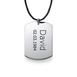 Sterling Silver Men's "Dog Tag" Necklace	