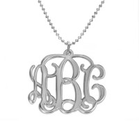 Sterling Silver Initials Monogram Necklace