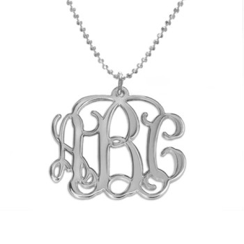 Sterling Silver Initials Monogram Necklace