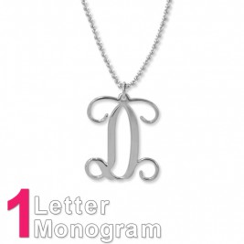 Sterling Silver Initials Monogram Necklace