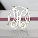 Sterling Silver Circle Monogram Necklace
