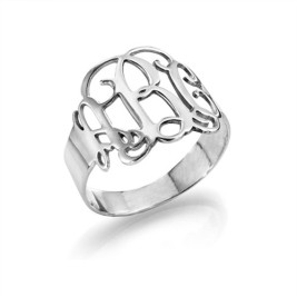 Sterling Silver Monogram Ring	