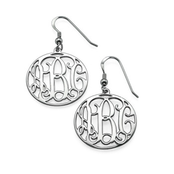 Sterling Silver Monogrammed Earrings