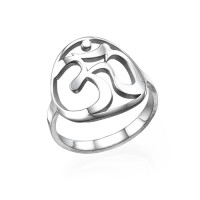 Sterling Silver Om Ring