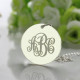 Engraved Disc Monogram Necklace Sterling Silver