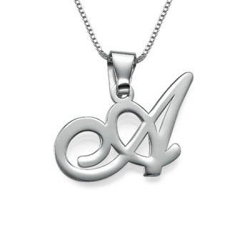 Sterling Silver Initials Pendant With Any Letter	