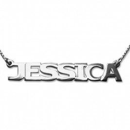 New Sterling Silver All Capitals Name Necklace	