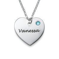 Swarovski Heart Necklace with Engraving	