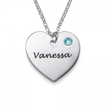 Swarovski Heart Necklace with Engraving	