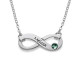 Silver Engraved Swarovski Infinity Necklace